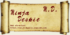 Minja Despić vizit kartica